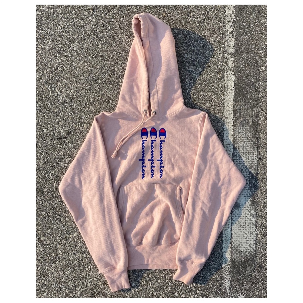 Champion Vintage Reverse Weave Spellout Hoodie Size Small